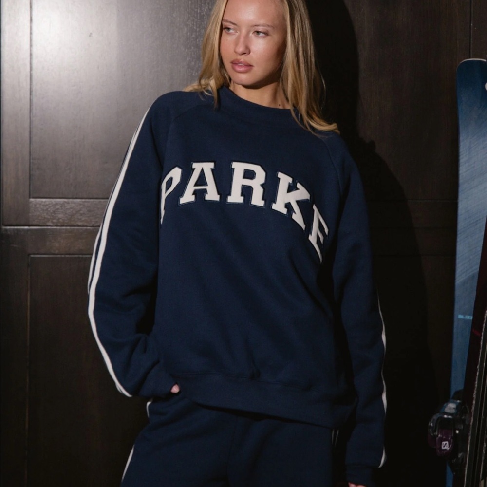 PARKE Navy Cozy Mockneck Sweatshirt